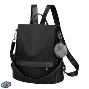 CHERUTY Black Nylon Backpack/Purse Anti-theft Fashion Casual Lightweight Travel
